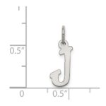 Sterling Silver Rhodium-plated Script Letter J Initial Charm - Image 3