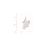 Sterling Silver Rhodium-plated Script Letter V Initial Charm - Image 3