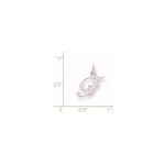 Sterling Silver Rhodium-plated Fancy Script Letter F Initial Charm - Image 3