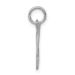 Sterling Silver Rhodium-plated Fancy Script Letter N Initial Charm - Image 2