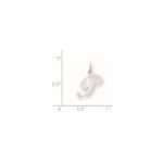 Sterling Silver Rhodium-plated Fancy Script Letter P Initial Charm - Image 3