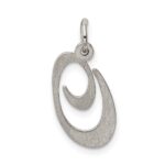 Sterling Silver Rhodium-plated Fancy Script Letter O Initial Charm - Image 4