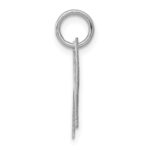 Sterling Silver Rhodium-plated Fancy Script Letter W Initial Charm - Image 2