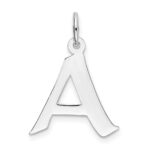 Sterling Silver Rhodium-plated Artisan Block Letter J Initial Charm - Image 2