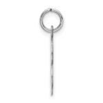 Sterling Silver Rhodium-plated Artisan Block Letter B Initial Charm - Image 2