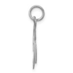 Sterling Silver Rhodium-plated Fancy Script Letter K Initial Charm - Image 2