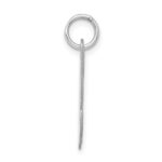 Sterling Silver Rhodium-plated Fancy Script Letter U Initial Charm - Image 2