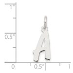 Sterling Silver Rhodium-plated Letter A Initial Charm - Image 4