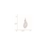 Sterling Silver Rhodium-plated Letter O Initial Charm - Image 3