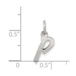 Sterling Silver Rhodium-plated Letter P Initial Charm - Image 3