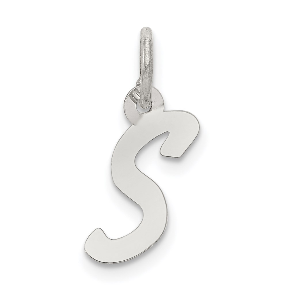 QC5092S.jpg Sterling Silver Rhodium-plated Letter S Initial Charm - Image 1