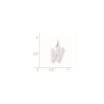 Sterling Silver Rhodium-plated Letter W Initial Charm - Image 3