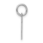 Sterling Silver Rhodium-plated Block Letter W Initial Charm - Image 2