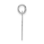 Sterling Silver Rhodium-plated Block Letter H Initial Charm - Image 2