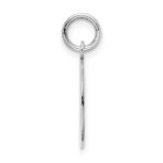 Sterling Silver Rhodium-plated Block Letter O Initial Charm - Image 2