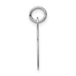 Sterling Silver Rhodium-plated Block Letter U Initial Charm - Image 2