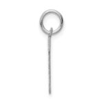 Sterling Silver Rhodium-plated Block Letter V Initial Charm - Image 2