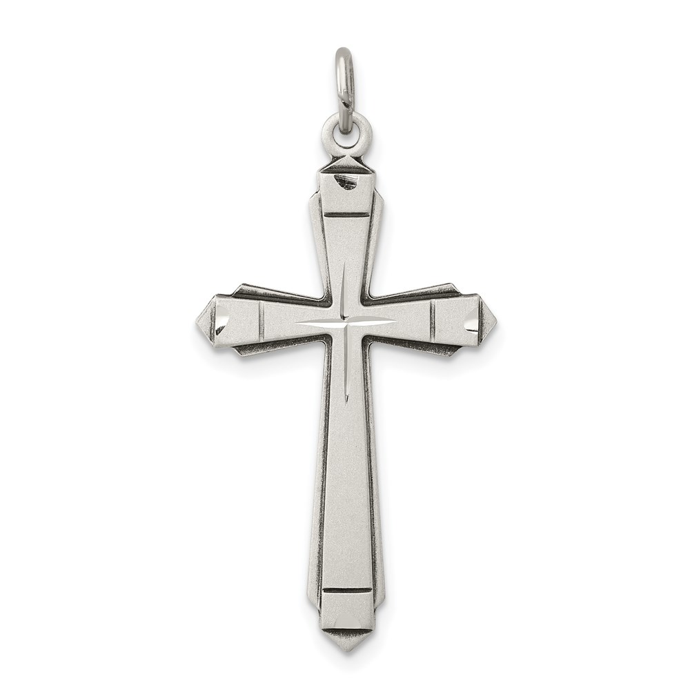 QC5239.jpg Sterling Silver Satin Cross Pendant - Image 1