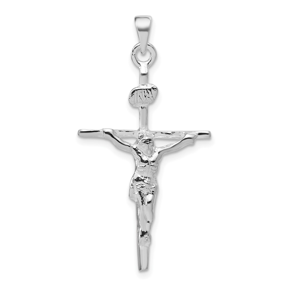 QC524.jpg Sterling Silver INRI Crucifix Pendant - Image 1