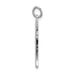 Sterling Silver Platinum-plated Fleur De Lis Cross Charm - Image 2