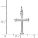 Sterling Silver Platinum-plated Fleur De Lis Cross Charm - Image 3