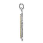 Sterling Silver Platinum-plated & Gold-plated Cross Pendant - Image 2