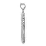 Sterling Silver Rhodium-plated Fleur-de-lis Cross Pendant - Image 2