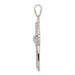 Sterling Silver Rhodium-plated CZ Cross Pendant - Image 2