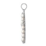 Sterling Silver Rhodium-platedFW Cultured Pearl Cross Pendant - Image 2