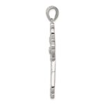 Sterling Silver Rhodium-plated CZ Filigree Cross Pendant - Image 2