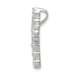 Sterling Silver Rhodium-plated CZ Cross Pendant - Image 2