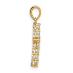 Sterling Silver Gold-tone CZ Cross Pendant - Image 2