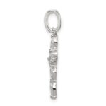 Sterling Silver Rhodium-plated CZ Cross Charm - Image 2