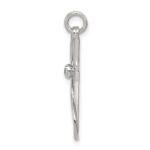 Sterling Silver Rhodium-plated CZ Cross Pendant - Image 2