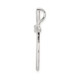Sterling Silver Rhodium-plated CZ Cross Slide Pendant - Image 2