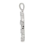 Sterling Silver Rhodium-plated CZ Cross Pendant - Image 2