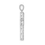Sterling Silver Rhodium-plated CZ Latin Cross Pendant - Image 2