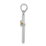 Sterling Silver Rhodium-platedCitrine Cross Pendant - Image 2
