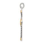 Sterling Silver Antiqued & 18k Gold - plated Cross Pendant - Image 2