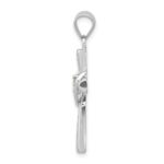 Sterling Silver Rhodium-platedPeridot Heart Cross Pendant - Image 2