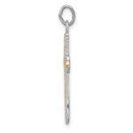 Sterling Silver Platinum-plated & 18k Gold-plated Cross Charm - Image 2