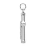 Sterling Silver Rhodium-plated Hollow Latin Crucifix Pendant - Image 2