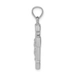 Sterling Silver Rhodium-plated Hollow Latin Crucifix Pendant - Image 2