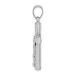 Sterling Silver Rhodium-plated Hollow Latin Crucifix Pendant - Image 2