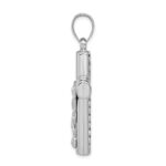 Sterling Silver Rhodium-plated Hollow Latin Crucifix Pendant - Image 2