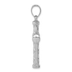 Sterling Silver Rhodium-plated Hollow Latin Cross Pendant - Image 2