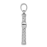 Sterling Silver Rhodium-plated Hollow Latin Cross Pendant - Image 2