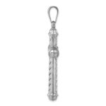 Sterling Silver Rhodium-plated Hollow Cross Pendant - Image 2
