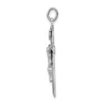 Sterling Silver Platinum-plated INRI Crucifix Pendant - Image 2