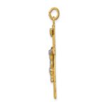 Sterling Silver Platinum-plated & 18k Gold-plated Crucifix Pendant - Image 2